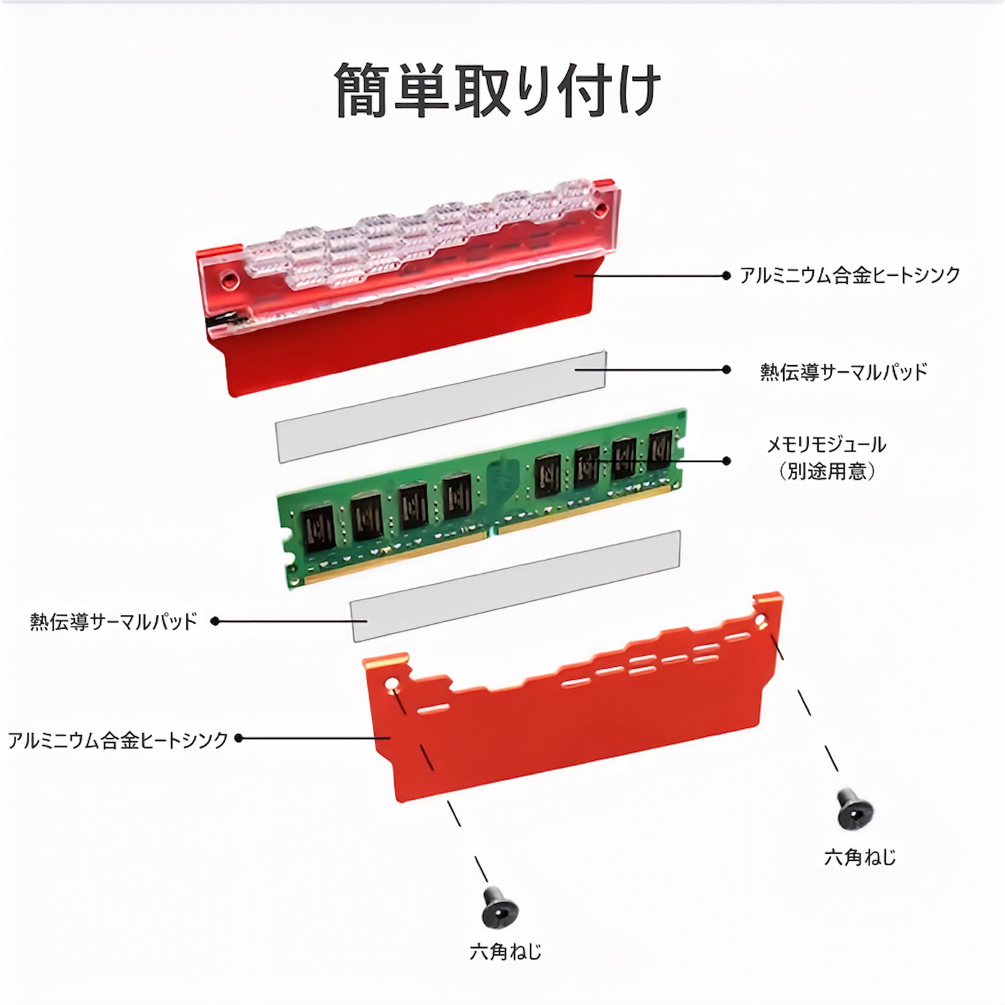 COOLMOON Memory Heatsink LED ARGB 5v 3pin RAM Cooling Diamond Cut Set of 2