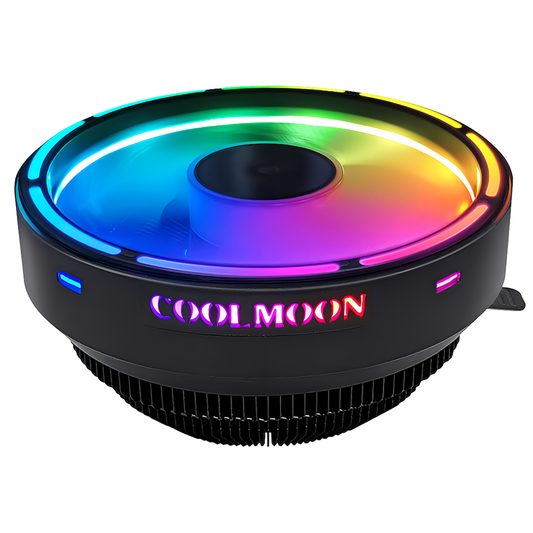 COOLMOON CPU 散热器 顶流风冷散热器 120mm LED 自动照明 兼容 Intel: LGA115x/1366/775/1200/2011 AMD: AM4/AM3/AM3/FM2/FM1