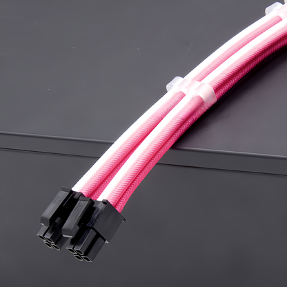 2色スリーブケーブル 延長ケーブル 30cm 24pin 8pin(6+2pin×2、4+4pin×1) 6pin×2 マザーボード グラフィックボード 電源ユニット ケーブルコーム付き