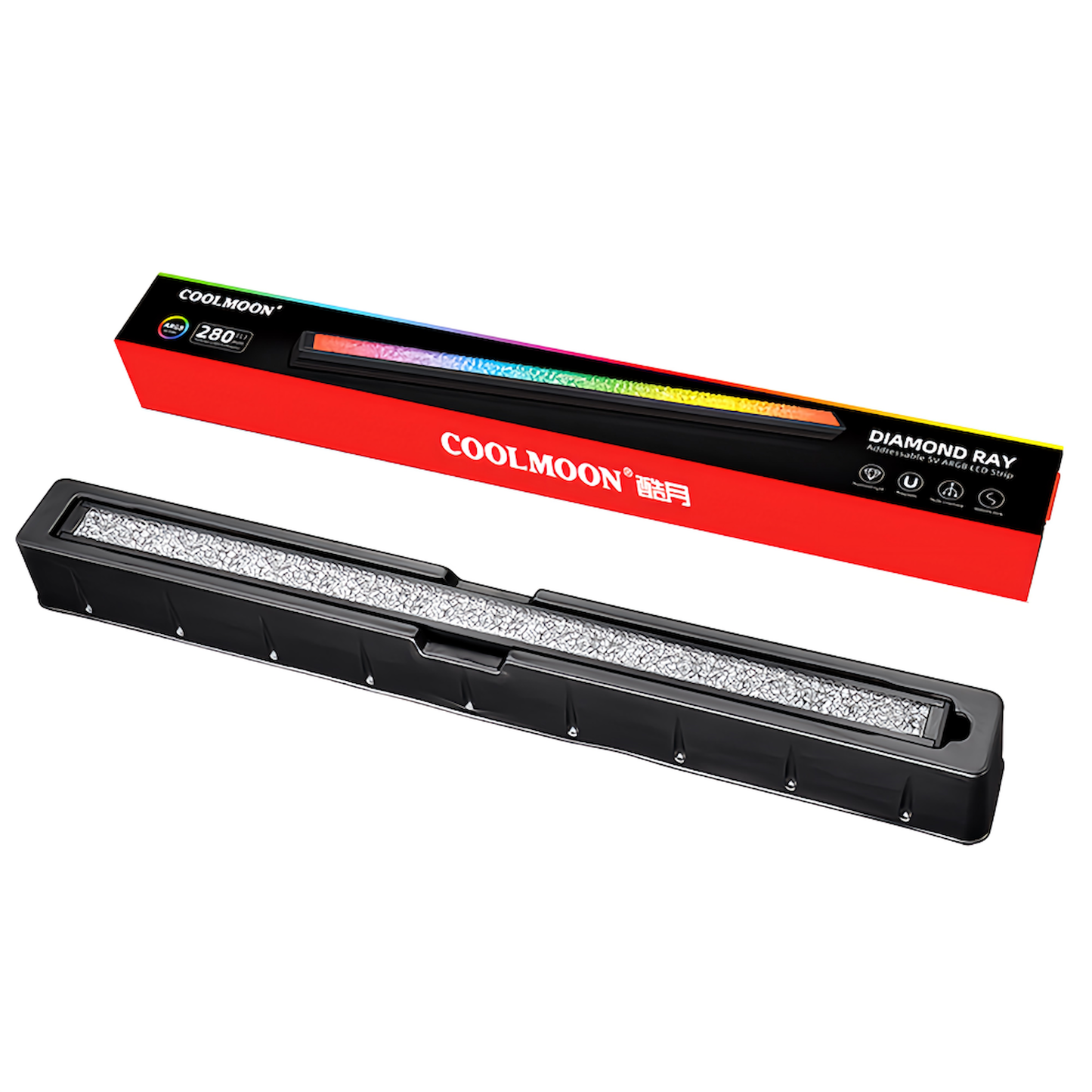 COOLMOON Light Bar LED ARGB 5v 3pin Magnet Gaming 28cm