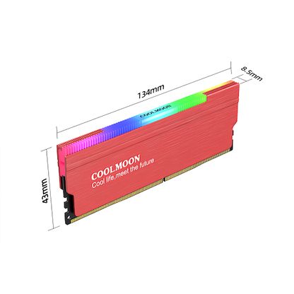 COOLMOON RA-1 内存散热器 LED ARGB 5v 3 针 RAM 冷却 2 件套