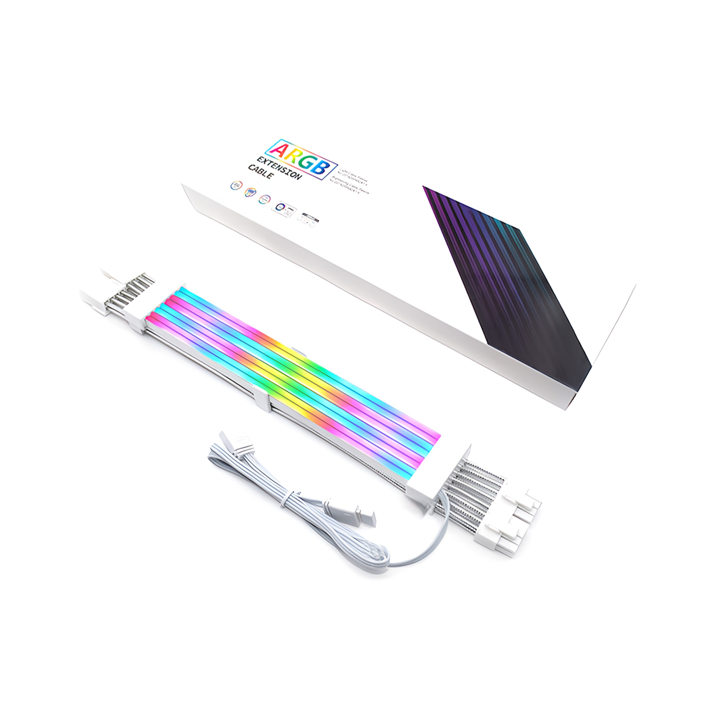 LED ARGB 5v 3pin Sleeved Cable Extension Cable 30cm Power Gaming (8pin x 2 -&gt; 8pin x 2)