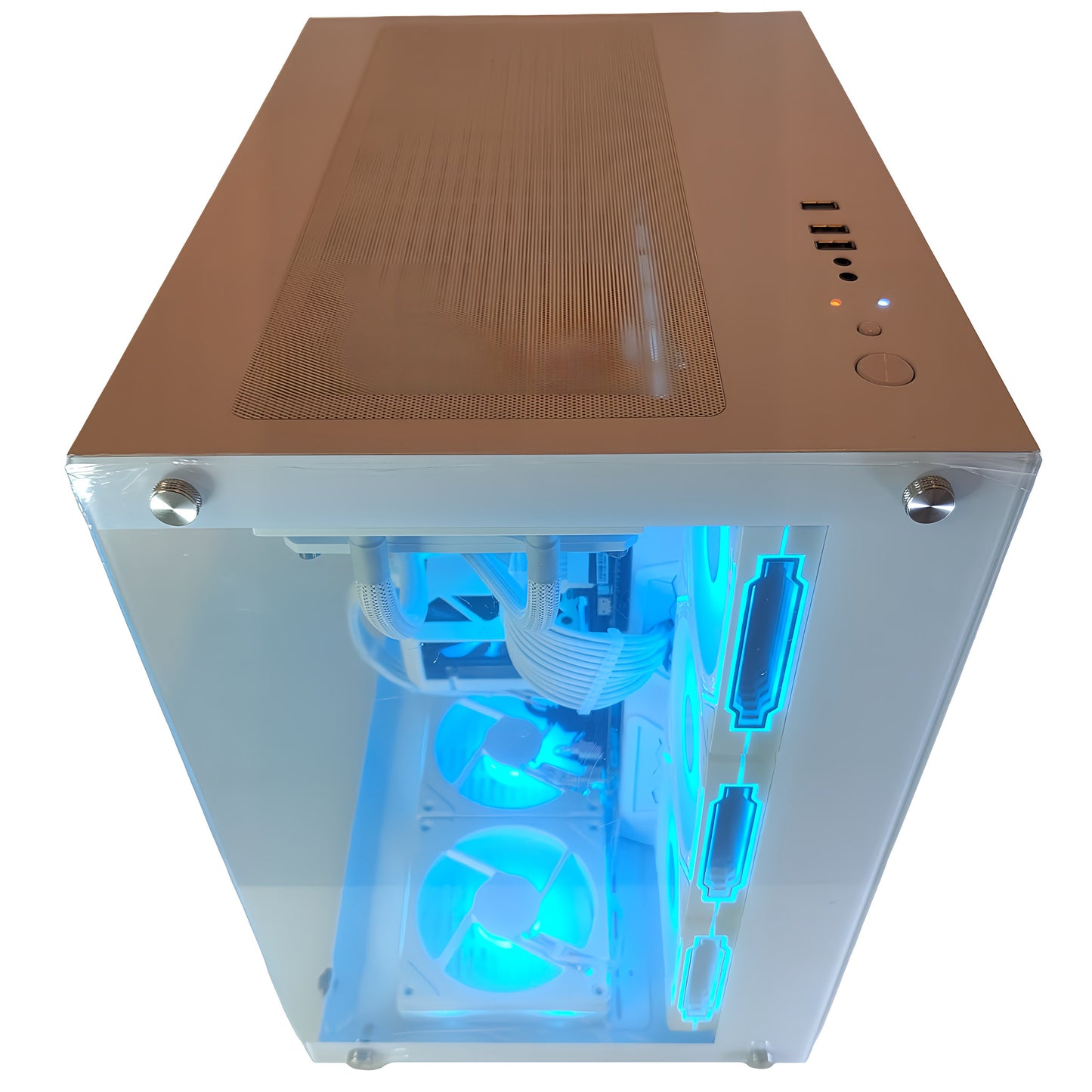 スモールラボ Intel Core i5-14400F ガラス2面ATX ゲーミングPC 簡易水冷 360mm ホワイト 白