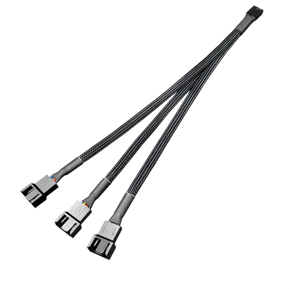 COOLMOON ファンケーブル マザーボード 4pin 3分岐 ファン速度調整 PWM 27cm 温度制御延長ケーブル 3pin使用可能
