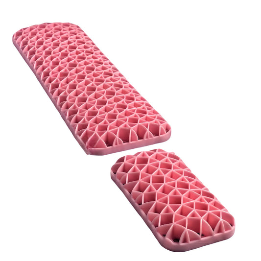 疲れを知らないパッド リストレスト アームレスト 手首クッション ハニカム シリコン ゴム キーボードパッド マウス 疲れ軽減 マウスだこ防止 (36×11／15×8cmセット) ピンク