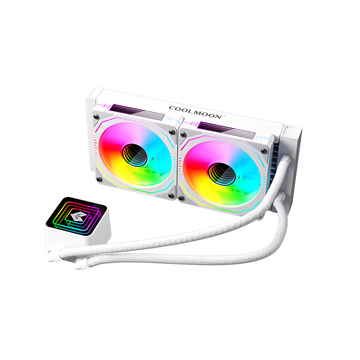 【新品】COOLMOON 簡易水冷クーラー 240mmCPUクーラーホワイト／白 新品】COOLMOON 簡易水冷クーラー 240mmCPUクーラーホワイト／白