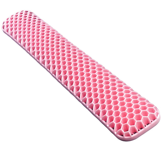 疲れを知らないパッド リストレスト アームレスト 手首クッション ハニカム シリコン ゴム キーボードパッド マウス 疲れ軽減 マウスだこ防止 (45×7cm) ピンク