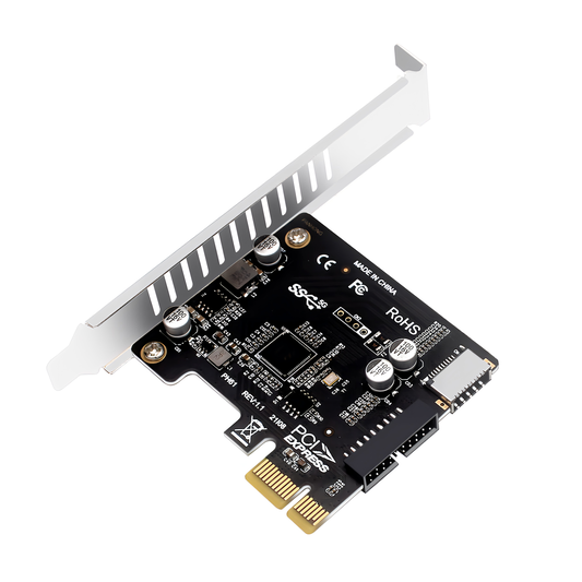 PCIE ×1 扩展卡 USB3.0 USB19pin USB20pin Type-E→C