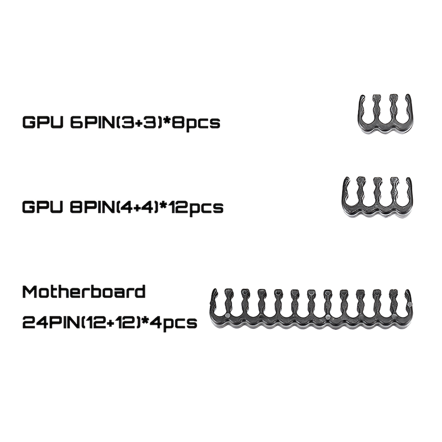ケーブルコーム スリーブケーブル用 マザーボード電源 グラフィックボード電源 CPU電源 24pin×4／8pin×12／6pin×8