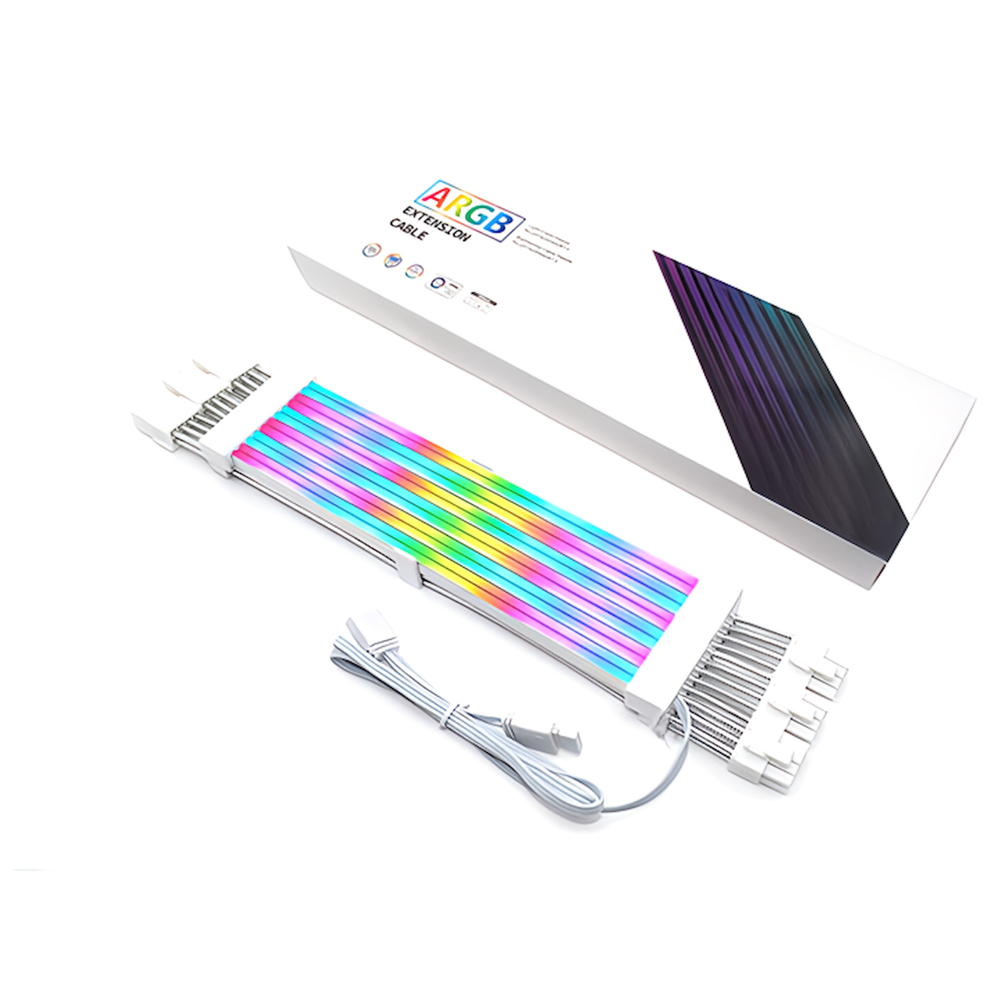 LED ARGB 5v 3pin Sleeved Cable Extension Cable 30cm Power Gaming (8pin x 3 -&gt; 8pin x 3)