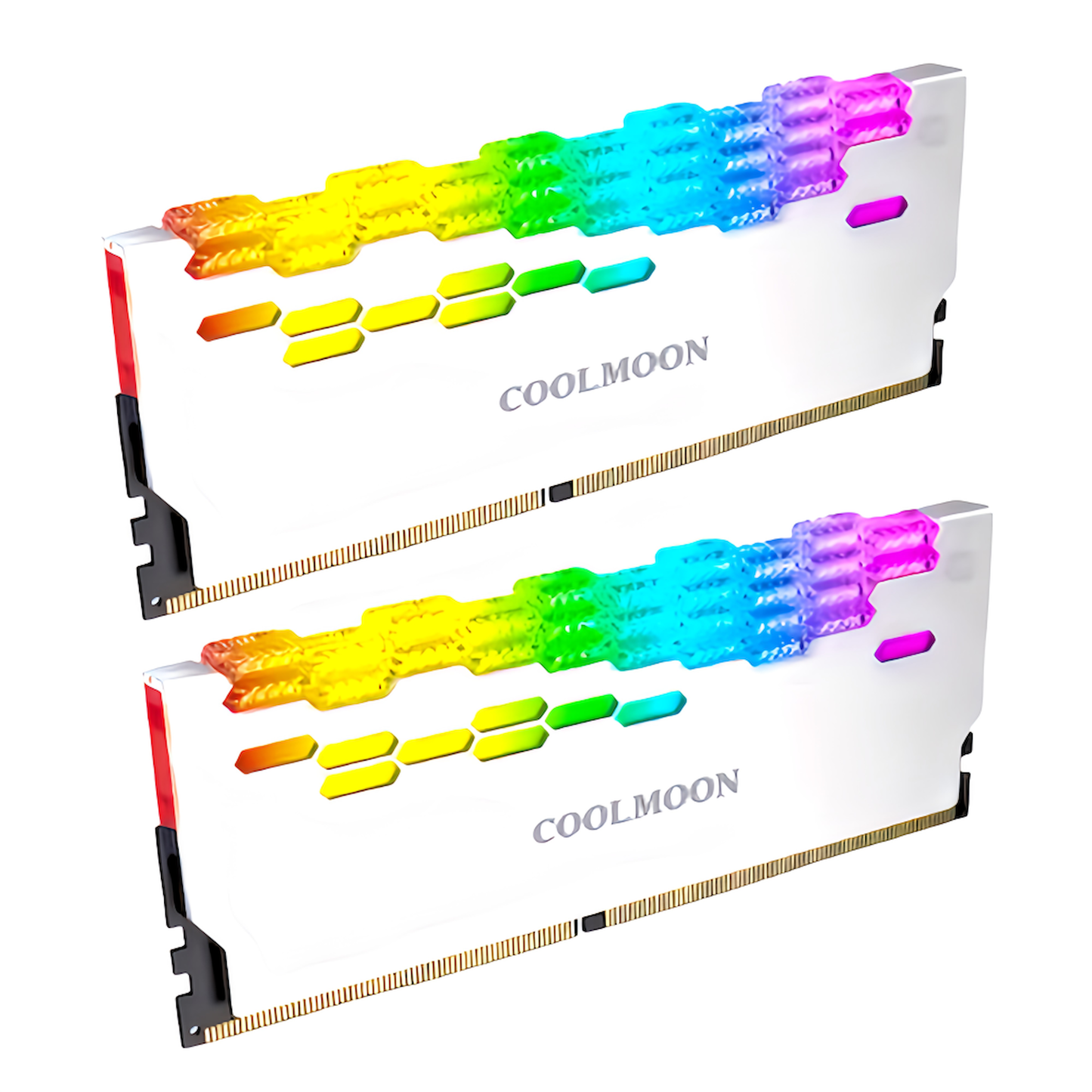 COOLMOON Memory Heatsink LED ARGB 5v 3pin RAM Cooling Diamond Cut Set of 2
