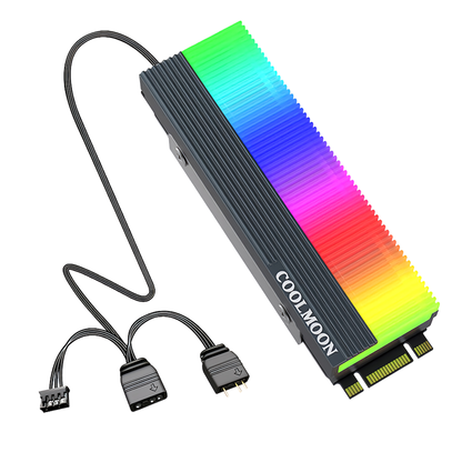 COOLMOON M.2 SSD 散热器 LED ARGB 5v 3pin 冷却