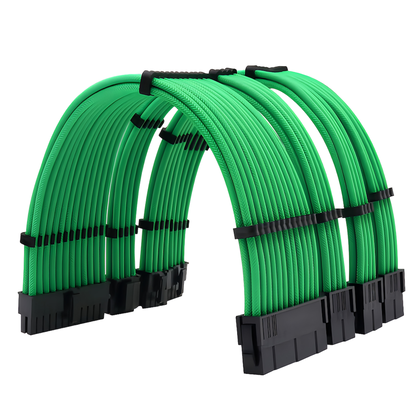 スリーブケーブル 延長ケーブル 30cm 24pin 8pin(6+2pin×2、4+4pin×1) マザーボード グラフィックボード 電源ユニット ケーブルコーム付き