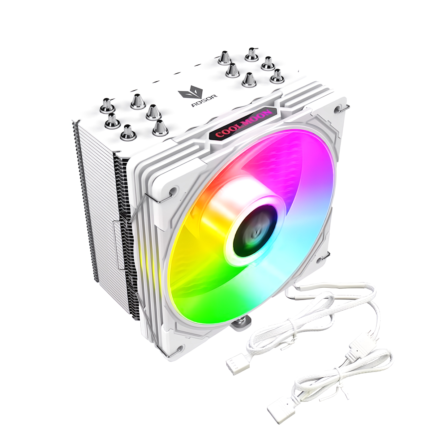 AS600 120mm LED ARGB 5v 3pin 空冷 サイドフロー CPUクーラー LGA1700対応 AM5対応 4pin PWM ファン制御 ヒートパイプ6本