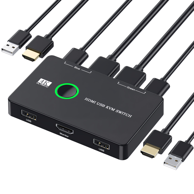 KVM切替器 2入力1出力 4K60Hz PC2台用 USB HDMI スイッチ切り替え KVM切替器 2入力1出力 4K60Hz PC2台用 USB HDMI スイッチ切り替え
