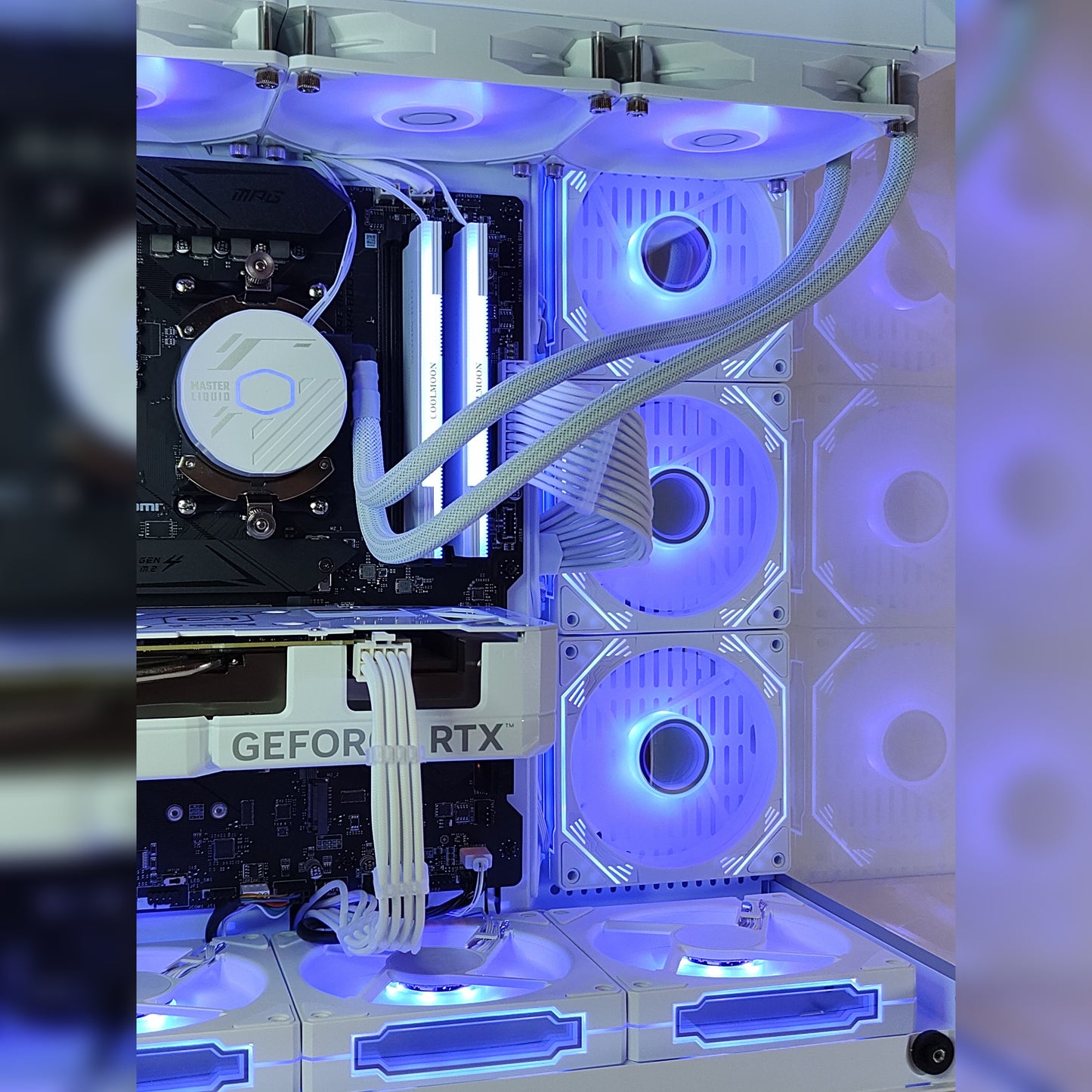 AMD Ryzen7 7800x3D ／ RTX5080 16GB ガラス2面ATX ゲーミングPC  簡易水冷 360mm ホワイト 白