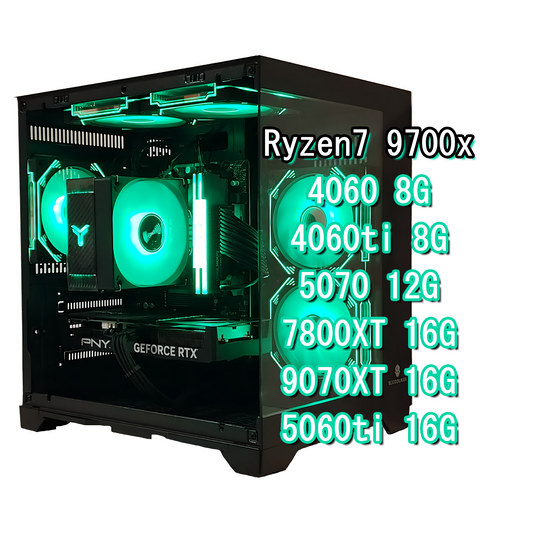 スモールラボ AMD Ryzen7 9700x  ガラス2面コンパクト ゲーミングPC  ブラック 黒
