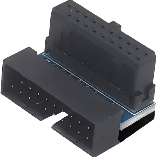 USB3.0 19pin/20pin 90度转角转接主板