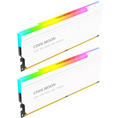 COOLMOON RA-1 内存散热器 LED ARGB 5v 3 针 RAM 冷却 2 件套