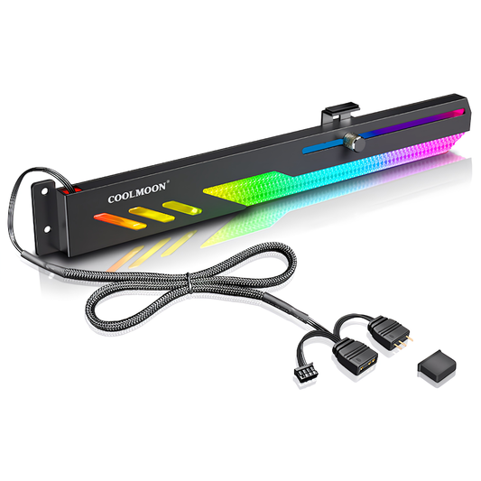 COOLMOON Graphics Board Bracket GPU Holder LED ARGB 5v 3pin 28cm Support Prevents Dragging and Falling