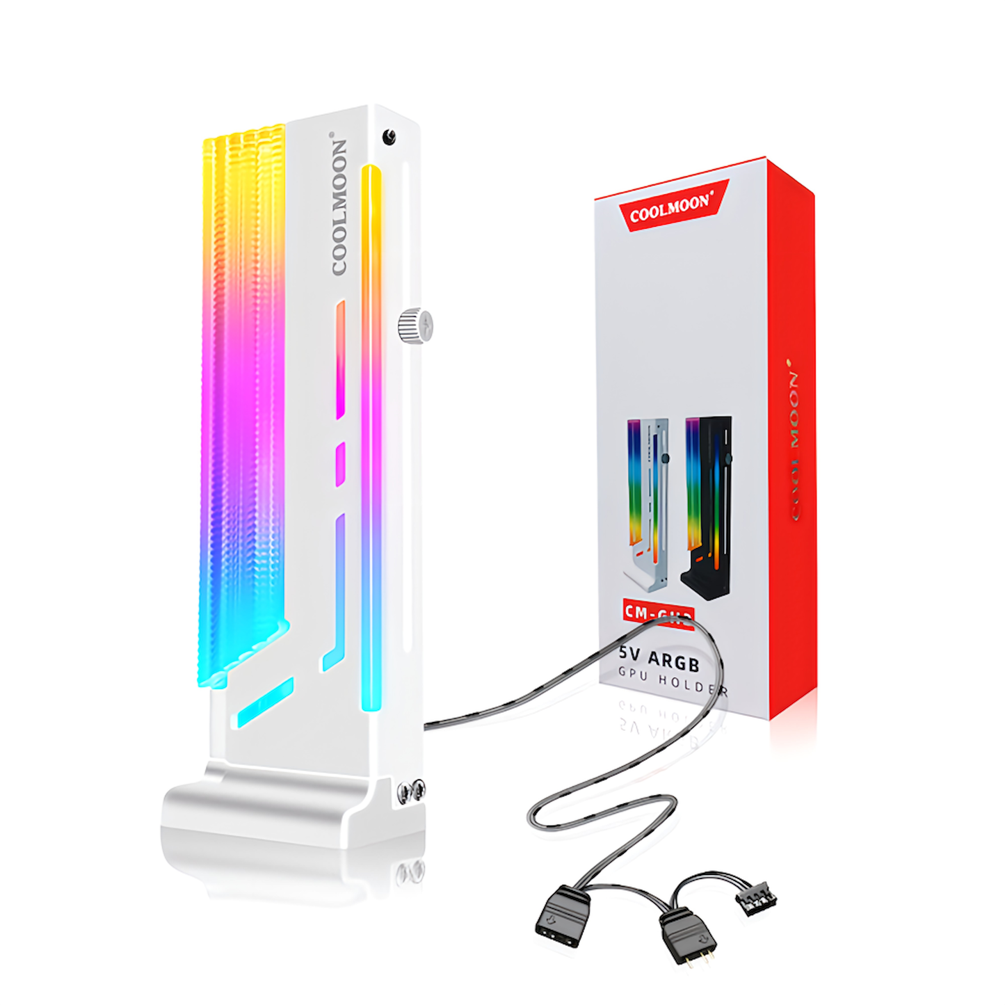 COOLMOON Graphics Card Stand Bracket Holder LED ARGB 5v 3pin GPU Video Card Magnet Support Prevents Dragging and Falling