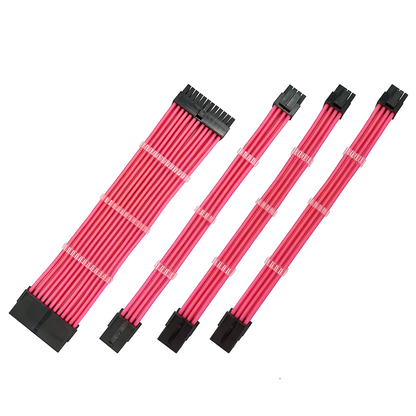 スリーブケーブル 延長ケーブル 30cm 24pin 8pin(6+2pin×2、4+4pin×1) マザーボード グラフィックボード 電源ユニット ケーブルコーム付き