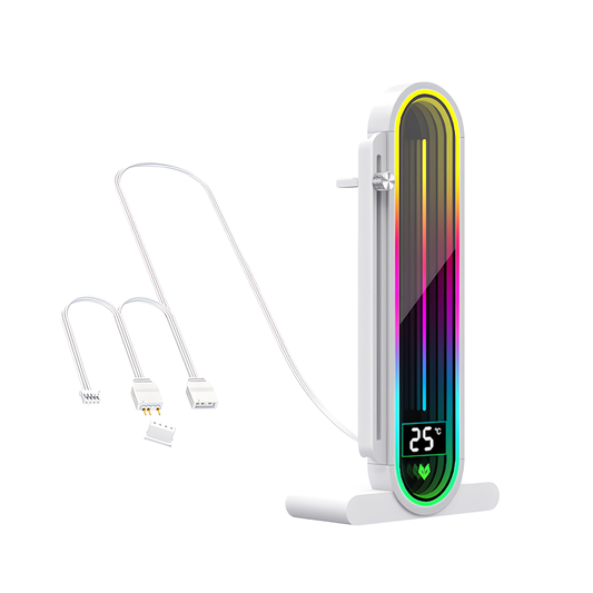 COOLMOON Digital Display Stand, Temperature Display Inside Case, Graphics Board Stand, GPU Stand, Bracket Holder, LED, ARGB, 5v, 3pin, mini4pin, GPU, Video Card, Magnet, Support, Prevents Dragging, Prevents Falling