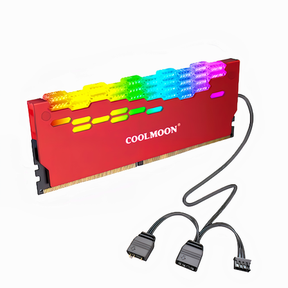 COOLMOON 内存散热器 LED ARGB 5v 3 针 RAM 冷却钻石切割 2 件套