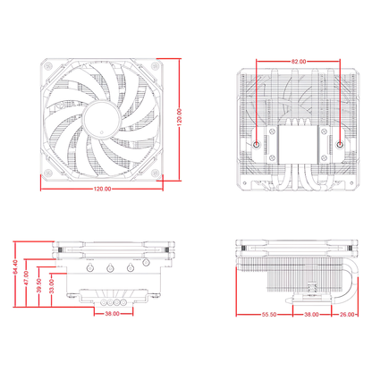 ID-COOLING IS-65-XT CPUクーラー トップフロー LGA1700/1200/115X AMD:AM5/AM4ソケットに対応 4pin PWM ファン制御