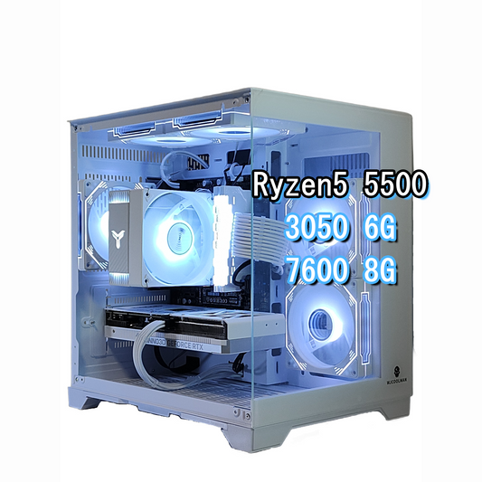 AMD Ryzen5 5500 ガラス2面コンパクト ゲーミングPC (RTX3050 6GB)