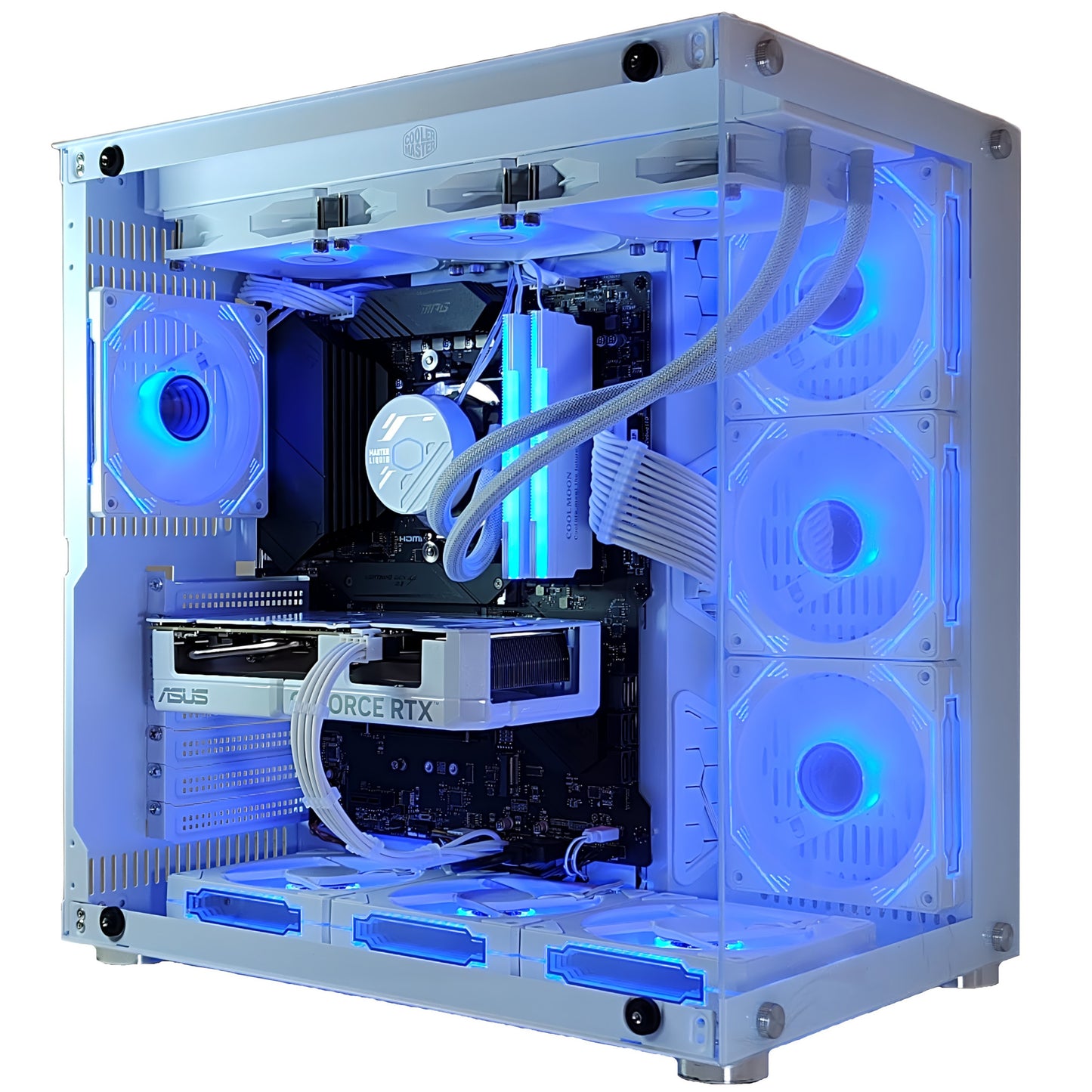 スモールラボ AMD Ryzen7 9700x ガラス2面ATX ゲーミングPC 簡易水冷 360mm ホワイト 白