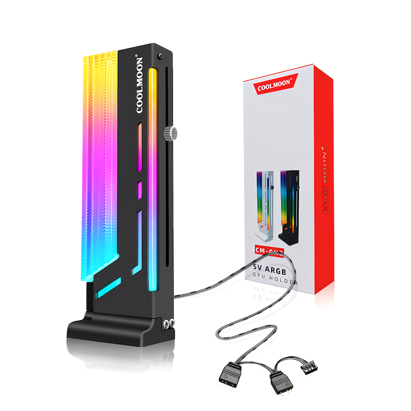 COOLMOON Graphics Card Stand Bracket Holder LED ARGB 5v 3pin GPU Video Card Magnet Support Prevents Dragging and Falling