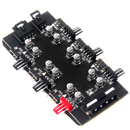 ARGB 5v 3pin 4pin 6-port fan hub controller for LED parts, supports motherboard control, supports fan speed control