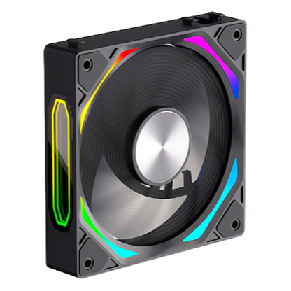 COOLMOON PCケースファン3枚セット 連結可能 フィン非発光 120mm 4pin PWM LED ARGB 5v 3pin 色変更可能 ファン回転速度変更可能 連結ケーブルレス インフィニティ―ミラー