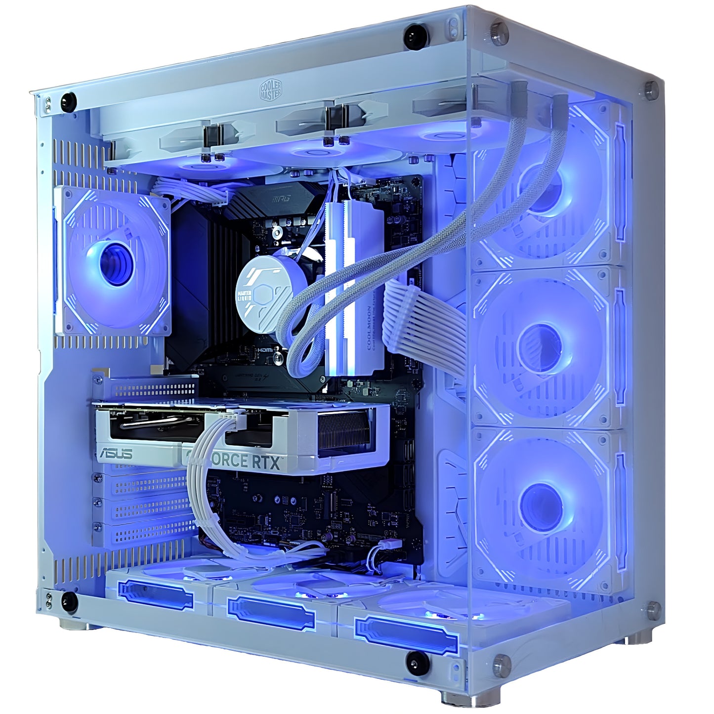 AMD Ryzen7 7800x3D ／ RTX5080 16GB ガラス2面ATX ゲーミングPC  簡易水冷 360mm ホワイト 白