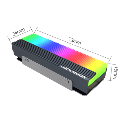 COOLMOON M.2 SSD 散热器 LED ARGB 5v 3pin 冷却