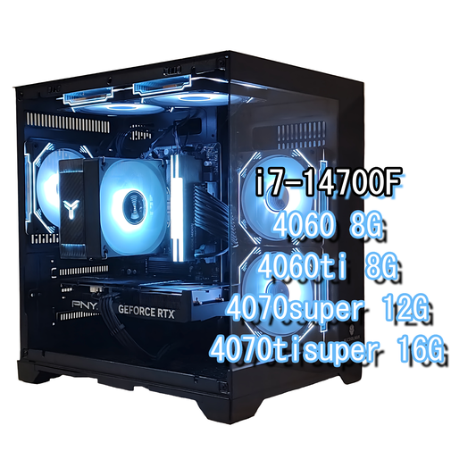 スモールラボ Intel Core i7-14700F RTX40 ガラスコンパクト ゲーミングPC  ブラック 黒