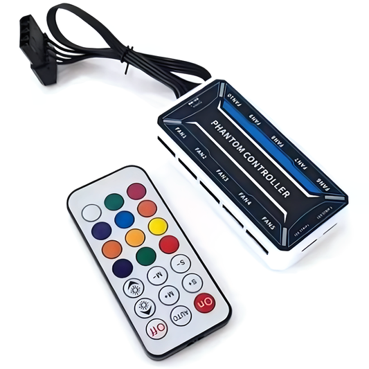 LED ARGB 6pin ファンハブ コントローラー リモコン 色変更可能 ファン回転速度変更可能 (ファンコントローラー)