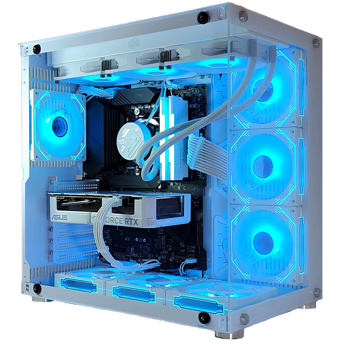 スモールラボ Intel Core i5-14400F ガラス2面ATX ゲーミングPC 簡易水冷 360mm ホワイト 白