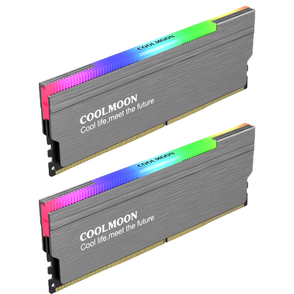 COOLMOON RA-1 内存散热器 LED ARGB 5v 3 针 RAM 冷却 2 件套