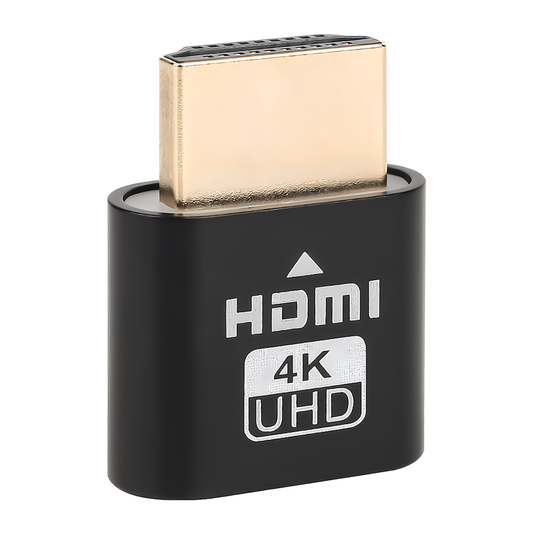 HDMI ダミープラグアダプター4K@60Hz 仮想 バーチャル ヘッドレス ゴースト シュミレーション エミュレーター VR用途 リモート用途 ブラック 黒 (HDMI)