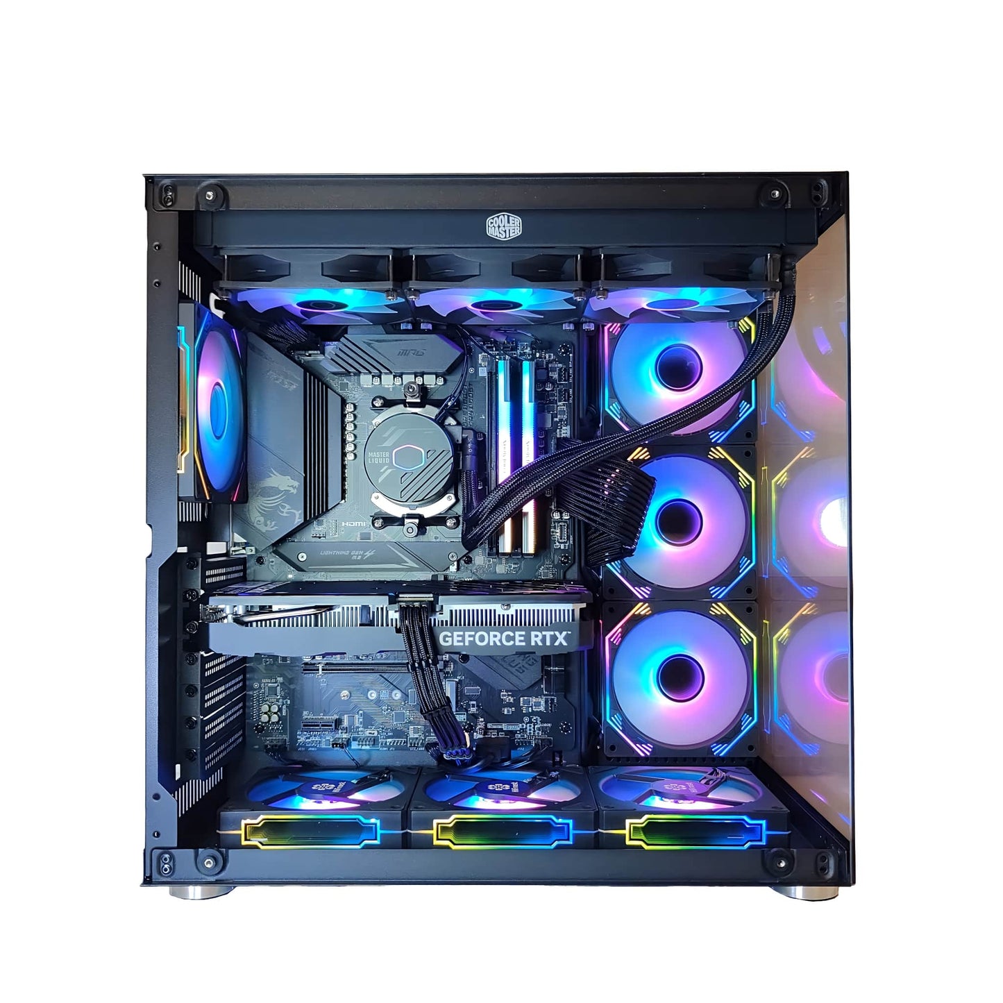 AMD Ryzen7 9800x3D ／ RTX5070ti 16GB ガラス2面ATX ゲーミングPC  簡易水冷 360mm ブラック 黒