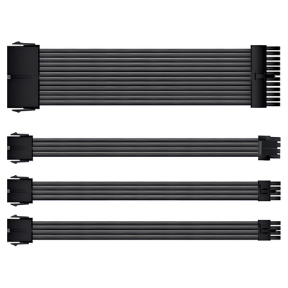 スリーブケーブル 延長ケーブル 30cm 24pin 8pin(6+2pin×2、4+4pin×1) マザーボード グラフィックボード 電源ユニット ケーブルコーム付き