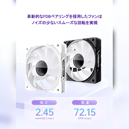 COOLMOON CPUクーラートップフロー空冷クーラー 120mm LED ARGB 5v 3pin LGA1700/1200/115X AMD:AM5/AM4ソケットに対応 4pin PWM ファン制御