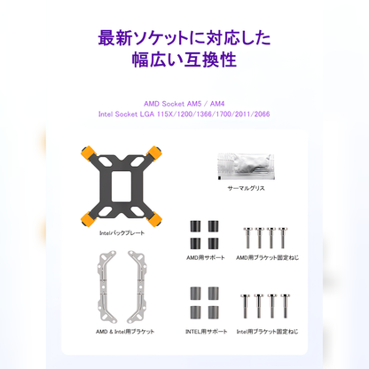 COOLMOON CPUクーラートップフロー空冷クーラー 120mm LED ARGB 5v 3pin LGA1700/1200/115X AMD:AM5/AM4ソケットに対応 4pin PWM ファン制御