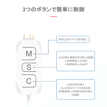 COOLMOON ARGBコントローラー LED操作 LED遠隔操作5v 3pin リモコン付き LEDモード切替 LED速度切替 SATA電源