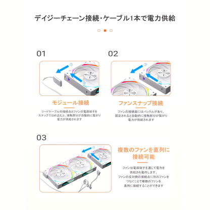 COOLMOON PCケースファン3枚セット 連結可能 フィン非発光 120mm 4pin PWM LED ARGB 5v 3pin 色変更可能 ファン回転速度変更可能 連結ケーブルレス インフィニティ―ミラー
