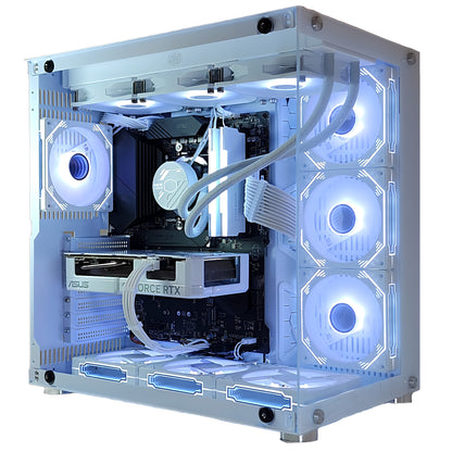 AMD Ryzen5 7500F ／ RTX5060 8GB ガラス2面ATX ゲーミングPC Windows11 Home  簡易水冷 360mm ホワイト 白