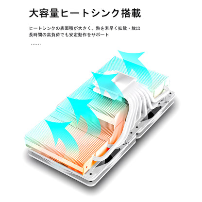 JF13K 240mm トップフロー CPUクーラー 空冷クーラー LED ARGB 5v 3pin LGA1700/1200/115X AMD:AM5/AM4ソケットに対応 4pin PWM ファン制御