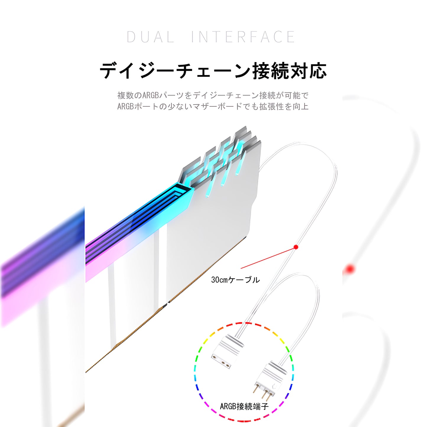 メモリ ヒートシンク インフィニティーミラー LED ARGB 5v 3pin RAM RGB 冷却 アルミニウム 2個入りセット (シルバー)